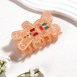 Сэнди Коричневый Акриловые коготь заколки, аксессуары для волос для женщин и девочек, Новогодняя тема, песчаный коричневый, 90 мм