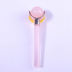 Pink Односторонние массажные ролики для лица из смолы, массажные инструменты, розовые, 128x25 мм