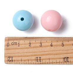 Mixed Color Opaque Acrylic Beads, Round, Mixed Color, 20x19mm, Hole: 3mm, about 111pcs/500g