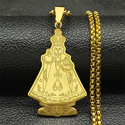 Золотой 201 подвеска-медаль Святого Бенедикта из нержавеющей стали, золотые, 23.39 дюйм (59.4 см)