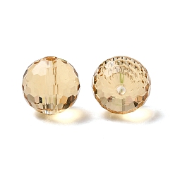 Золотистый К 9 стекло, имитация Австрийские кристаллические шарики, класс AAA, граненый (128 граней), круглые, золотые, 10 мм, отверстие : 0.9~1 мм