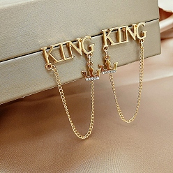 Word Alloy Rhinestone Dangle Earrings for Women, Word, 18x11mm