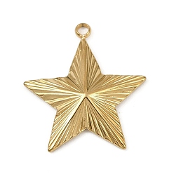 Звезда 304 подвески из нержавеющей стали, золотые, звезда, 23.5x21.5x3.5 мм, отверстие : 2 мм