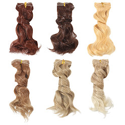 (52) Непрозрачная лаванда 6шт. 6 цветов, высокотемпературные волоконные волосы для кукол, разноцветные, 180x1020x1.5 мм, 1 шт / цвет