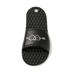 Black Spray Painted Alloy Pendants, Slipper Shape, Black, 41x18x7.5mm, Hole: 2mm