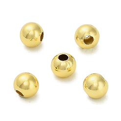 Золотой Круглых бусин латунные, долговечный, стойки покрытие, без свинца и без кадмия, золотые, 4x3.5 мм, отверстие : 1.5 мм