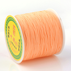 Light Salmon Braided Nylon Thread, Chinese Knotting Cord Beading Cord for Beading Jewelry Making, Light Salmon, 0.8mm, about 100yards/roll