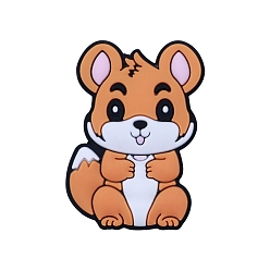 Sandy Brown Squirrel Food Grade Silicone Beads, Sandy Brown, 30x27mm