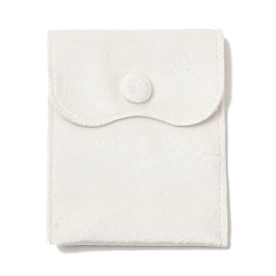 Белый Бархат ювелирных пакеты, подарочные пакеты для ювелирных изделий с кнопкой, для хранения колец, ожерелья, сережек, браслета, прямоугольные, белые, 9.9x7.9x0.2 см