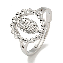 Платина Овальный с покрытием из латуни, регулируемое кольцо, компоненты, горный хрусталь настройки, долговечный, без свинца и без кадмия, платина, пригодный для 1.2 стразами мм, внутренний диаметр: 16 мм