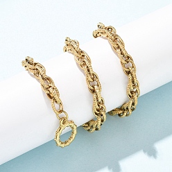 Настоящее золото 18K 7мм 304 Цепочки из нержавеющей стали с текстурированной поверхностью и застежками для мужчин и женщин, реальный 18 k позолоченный, 20.08 дюйм (51 см)