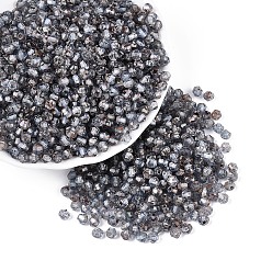 Темно-Серый Краска для выпечки пикассо стеклянные бусины, двухконусные, темно-серый, 4~4.5x3.5~4 мм, отверстие : 0.9~1.2 мм, Около 6165 шт / фунт