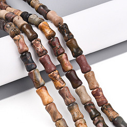 Пикассо Камень Натуральная полихромная яшма/камень Пикассо/нити бус из яшмы Пикассо, бамбуковая форма, 9.5~10x5~5.5 мм, отверстие : 0.8 мм, около 38~40 шт / нитка, 14.96~15.47'' (38~39.3 см)