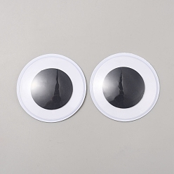 Black Plastic Eye Cabochons, with Self Adhesive, DIY Scrapbooking Crafts Toy Accessories, Black, 80x10.5mm