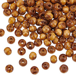 Цвет Древесины 120круглые бусины из натурального дерева шт., круглые, деревесиные, 6x5 мм, отверстие : 2 мм