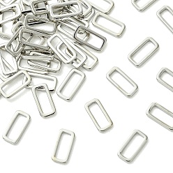Platino Anillos de unión de latón Shegrace, Rectángulo, sin cadmio, plomo, níquel, Platino, 10x5x1 mm, tamaño interno: 8x3 mm