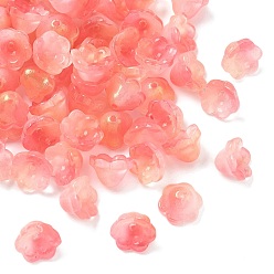 Помидор Прозрачные шапочки из стеклянных бусин, с блеском порошок, помидор, 12x8 мм, отверстие : 1.4 мм, 1250 шт / 1000 г