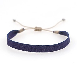 Indigo Vintage Bohemian Cotton Cord Braided Bracelets, Adjustable Handmade Ethnic Style Wristbands, Indigo