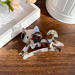 Light Grey Acrylic Cat Claw Clip, Versatile Hair Accessory for Women, Light Grey, 60x40mm