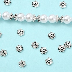 Античное Серебро 50колпачки для бусин из сплава в тибетском стиле, без свинца и без кадмия, античное серебро, 7x3 мм, отверстие : 1.5 мм