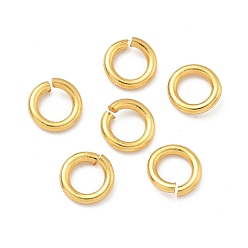 Настоящее золото 24K Латунные кольца прыжок открыт, круглые, долговечный, без свинца и без кадмия, стойки покрытие, реальный 24 k позолоченный, 14 датчик, 8x1.6 мм, отверстие : 4.8 мм