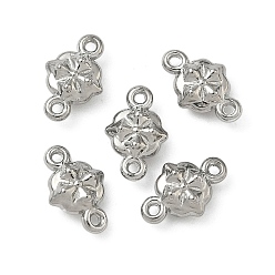 Нержавеющая Сталь Цвет 304 ссылки нержавеющей стали, квадратные подвески с крестообразным соединением, не тускнеет, цвет нержавеющей стали, 9.5x6x3 мм, отверстие : 0.8 мм