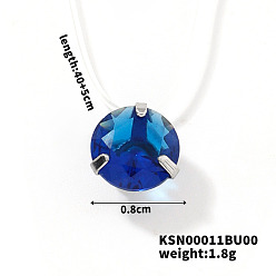 Синий Плоские круглые пластиковые подвески-невидимки для женщин, синие, 15.75 дюйм (40 см)