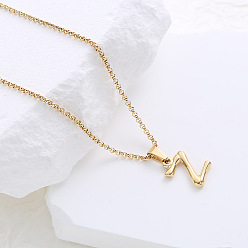 Letter Z Ожерелья с подвесками в виде алфавита из нержавеющей стали для женщин, золотые, Письмо Z
