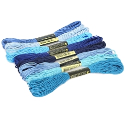 Синий Хлопковые нитки для вязания крючком, вышивальные нитки, пряжа для ручного вязания кружева, синие, 1.4 мм, около 8.20 ярдов (7.5 м) / моток, 8 мотков/набор