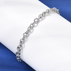 Нержавеющая Сталь Цвет 304 из нержавеющей стали цепи браслеты, цвет нержавеющей стали, 6.69 дюйм (17 см)