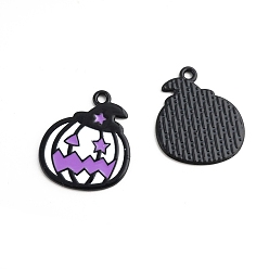 Тыква Подвески из сплава с эмалью на тему Хэллоуина, сирень, тыква, 23x20 мм
