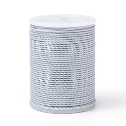 Light Grey Round Waxed Polyester Cord, Taiwan Waxed Cord, Twisted Cord, Light Grey, 1mm, about 12.02 yards(11m)/roll