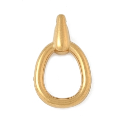 Настоящее золото 18K 304 Подвески из нержавеющей стали с ионным покрытием (IP), овальные, реальный 18 k позолоченный, 19x12x4 мм, отверстие : 1.2 мм