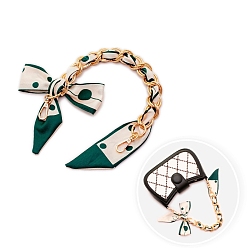 Зеленый Алюминиевые цепи-удлинители для сумок, с застежками из сплава и лентой-бантом, для замены ремней для мешков, зелёные, 340~400 мм