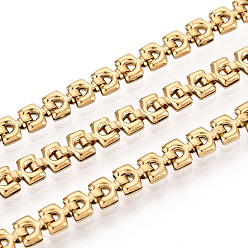 Настоящее золото 18K 304 цепи из нержавеющей стали ссылка, ионное покрытие (ip), пайки, с катушкой, реальный 18 k позолоченный, 4x3x1.8 мм