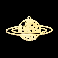 Золотой 201 подвески из нержавеющей стали, лазерная резка, планета, золотые, 21.5x39x1 мм, отверстие : 1.6 мм