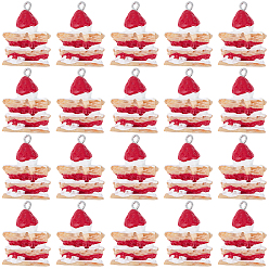 Фора 20подвески из непрозрачной смолы, с платиновыми тоновыми железными петлями, имитация еды, торт прелести, оранжевые, 29x20x11 мм, отверстие : 1.8 мм