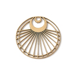 Золотой 201 из нержавеющей стали филигранные подвески, круглый с лунными чарами, золотые, 20x1 мм, отверстие : 1.8 мм