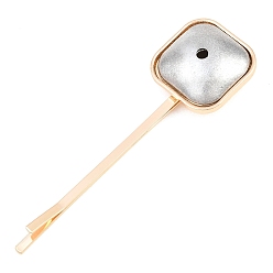 Платиновый & Золотой Легкие волосы заколки, платиной и золотом, квадратный, платиной и золотом, 67x19.5x10 мм