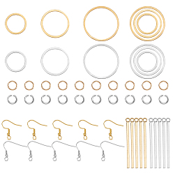 Mixed Color Ring & Bar Drop Earring DIY Making Kit, Include 304 Stainless Steel Linking Rings & Jump Rings & Earring Hooks, Mixed Color, 152pcs/box