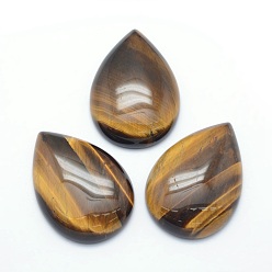 Тигровый глаз Природных тигровый глаз кабошонов, капля, 34~35x24~25x6.5~7 мм