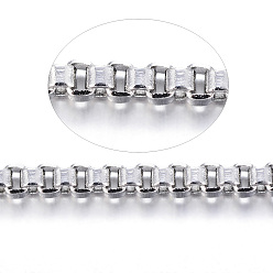 Нержавеющая Сталь Цвет Устойчивы к потускнению 304 венецианские цепи из нержавеющей стали цепочки-коробки, с катушкой, несварные, для изготовления ювелирных изделий, цвет нержавеющей стали, 1.5x1.5 мм, около 82.02 футов (25 м) / рулон