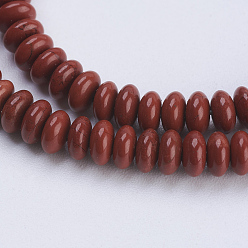 Red Jasper Natural Red Jasper Beads Strands, Rondelle, 4.5~5x2~2.5mm, Hole: 0.8mm, about 162~166pcs/strand, 15.1  inch~15.3 inch(38.5~39cm)