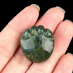 (RRHB277) Кристалл на подкладке из медово-бежевого цвета Натуральный индийский агат резные фигурки статуэтки для домашнего офиса украшение рабочего стола, след, 25x23 мм