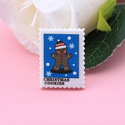 Синий Кабошоны из смолы для рождественской печати, прямоугольные, синие, 30.8x23.4x4.2 мм