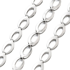 Нержавеющая Сталь Цвет Устойчивое к потускнению вакуумное покрытие 304 звенья цепи из нержавеющей стали, овальные, несварные, с катушкой, цвет нержавеющей стали, ссылка: 9.7x5.5x2 mm