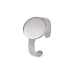 Нержавеющая Сталь Цвет 304 компоненты манжетного кольца из нержавеющей стали, простые настройки кольца пэда, плоско-круглые, цвет нержавеющей стали, 3 мм, регулируемый, круглый : 12 мм