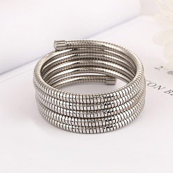 Платина Железо многожильных браслеты, весенние браслеты для женщин, платина, внутренний диаметр: 2-1/2 дюйм (6.5 см)