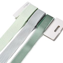 Бледно-Зеленый 9 ярдов 3 стилей полиэфирной ленты, для поделок своими руками, бантики для волос и украшение подарка, светло-зеленая цветовая палитра, бледно-зеленый, 1~1-1/8 дюйм (25~28 мм), около 3 ярдов / стиль