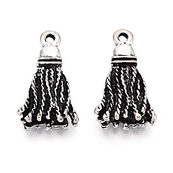 Античное Серебро Сплавочные подвески тибетского стиля, подвески-кисточки, античное серебро, 19.5x10.5~11x3.5 мм, отверстие : 1.5 мм